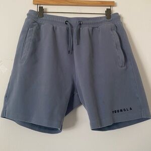 YoungLA Blue Athletic Shorts with Elastic Waistband